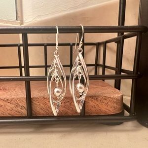 Classy Silver Dangly Earrings